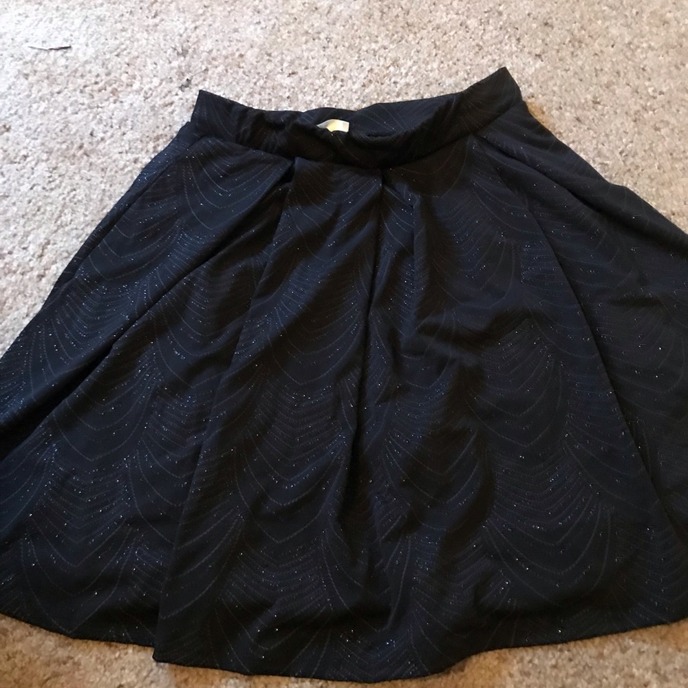 ModCloth A-Line Skirt Black with Sparkles Size L